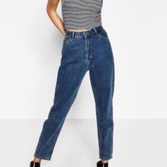 Zara Denim - Zara Trafaluc Denimwear High Waisted Baggy Dark Jeans size 10
